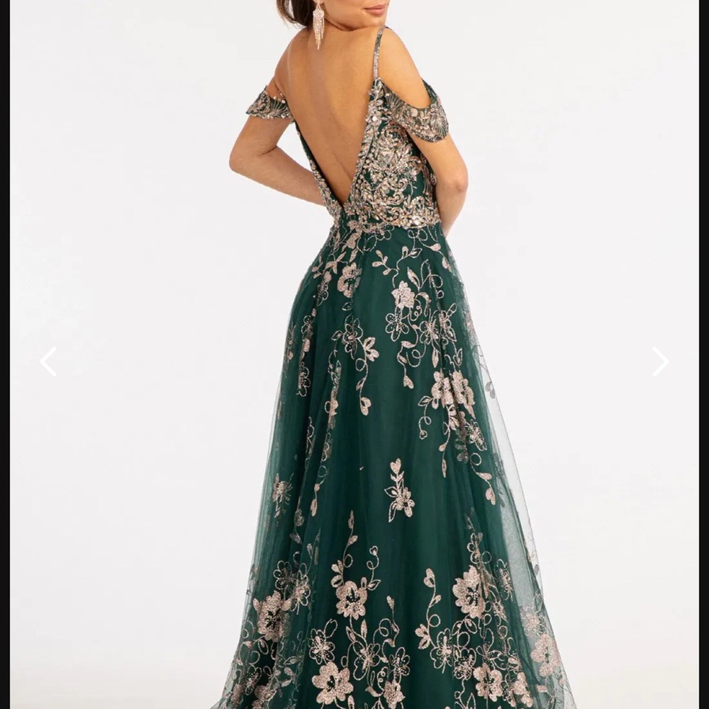 Emerald Floral Gown Large - Picture 3 of 10